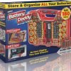 While Stocks Last：Ontel Battery Daddy - Battery Organizer Storage Case with Tester, Stores & Protects Up to 180 Batteries, Clear Locking Lid, As Seen On TV